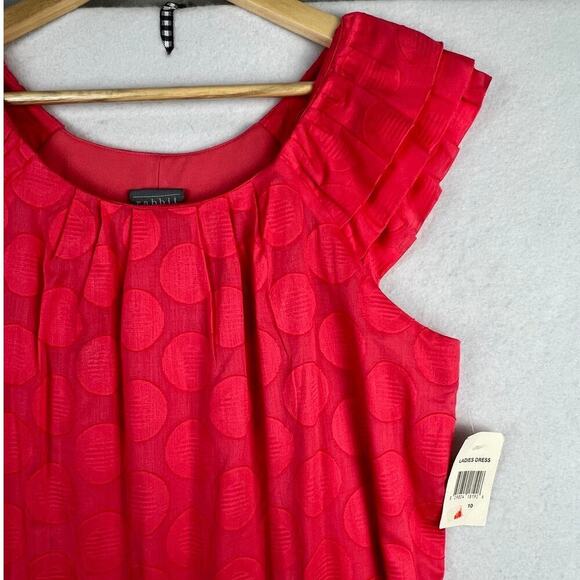 NEW Rabbit Rabbit Rabbit Women's 10 Cap Ruffled Sleeves Pink Circle Lined Dress - Picture 3 of 10